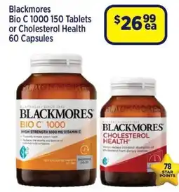Star Discount Chemist Blackmores Bio C 1000 or Cholesterol Health offer