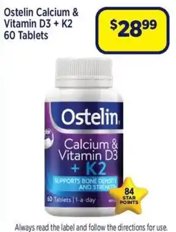 Star Discount Chemist Ostelin Calcium & Vitamin D3 + K2 offer