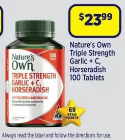 Star Discount Chemist Nature's Own Triple Strength Garlic + C, Horseradish offer