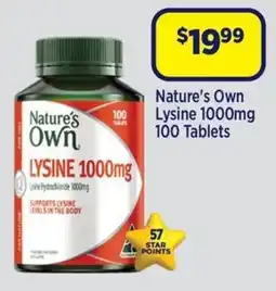 Star Discount Chemist Nature's Own Lysine 1000mg offer