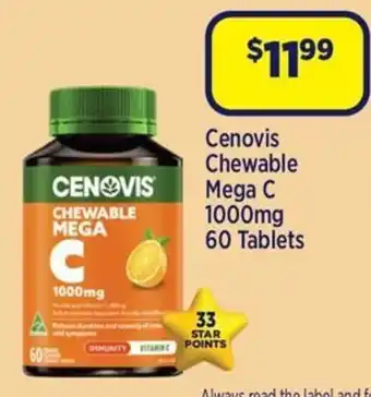 Star Discount Chemist Cenovis Chewable Mega C offer