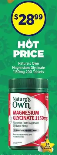 Star Discount Chemist Nature's Own Magnesium Glycinate 1150mg offer
