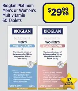 Star Discount Chemist Bioglan Platinum Men's or Women's Multivitamin offer