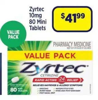 Star Discount Chemist Zyrtec 10mg 80 Mini Tablets offer