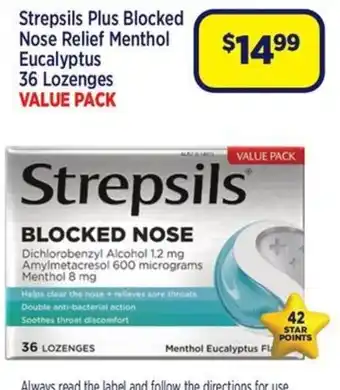 Strepsils Blocked Nose Relief Menthol Eucalyptus