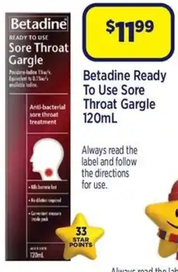 Star Discount Chemist Betadine Ready To Use Sore Throat Gargle offer
