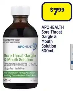 Star Discount Chemist Apohealth Sore Throat Gargle & Mouth Solution offer