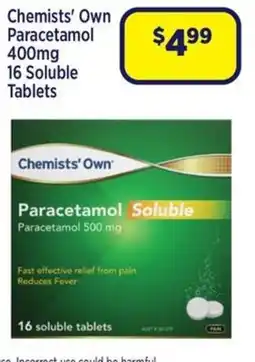 Star Discount Chemist Chemists' Own Paracetamol Soluble offer