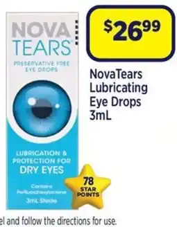 Star Discount Chemist NovaTears Lubricating Eye Drops offer