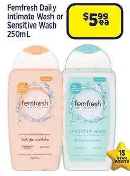 Star Discount Chemist Femfresh Daily Intimate Wash or Sensitive Wash offer