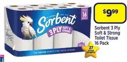 Star Discount Chemist Sorbent 3 Ply Soft & Strong Toilet Tissue offer