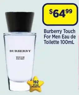 Star Discount Chemist Burberry Touch For Men Eau de Toilette offer