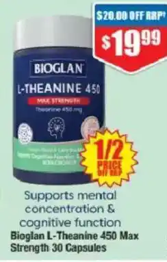 Chemist Warehouse Bioglan L-Theanine 450 Max Strength offer
