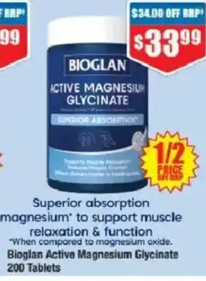 Chemist Warehouse Bioglan Active Magnesium Glycinate offer