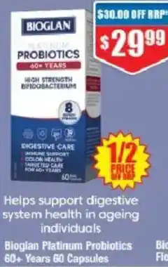 Chemist Warehouse Bioglan Platinum Probiotics 60+ Years offer
