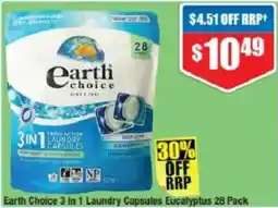 Chemist Warehouse Earth Choice 3 in 1 Laundry Capsules Eucalyptus offer