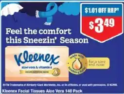 Chemist Warehouse Kleenex Facial Tissues Aloe Vera offer