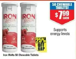 Chemist Warehouse Iron Melts 50 Chewable Tablets offer
