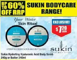 Chemist Warehouse Sukin Hydrating Hyaluronic Acid Body Scrub offer