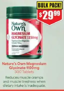 Chemist Warehouse Nature's Own Magnesium Glycinate 1150mg offer
