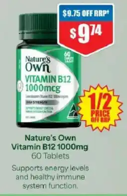 Chemist Warehouse Nature's Own Vitamin B12 1000mg offer