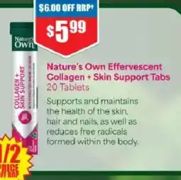 Chemist Warehouse Nature's Own Effervescent Collagen + Skin Support Tabs offer