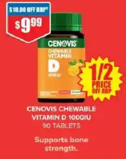 Chemist Warehouse Cenovis Chewable Vitamin D 1000IU offer