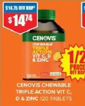 Cenovis Chewable Triple Action Vit C, D & Zinc