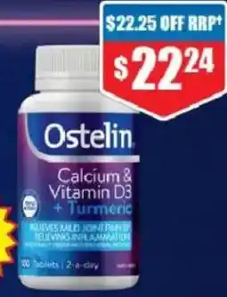 Chemist Warehouse Ostelin Calcium & Vitamin D3 + Turmeric offer