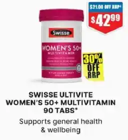 Chemist Warehouse Swisse Ultivite Women's 50+ Multivitamin offer