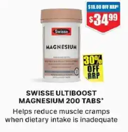 Chemist Warehouse Swisse Ultiboost Magnesium 200 Tabs offer