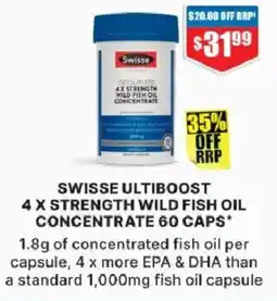 Chemist Warehouse Swisse Ultiboost 4 X Strength Wild Fish Oil Concentrate offer