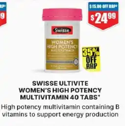 Chemist Warehouse Swisse Ultivite Women's High Potency Multivitamin offer