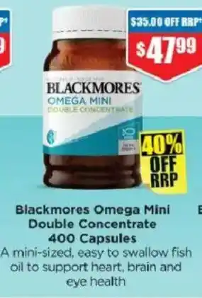 Chemist Warehouse Blackmores Omega Mini Double Concentrate offer