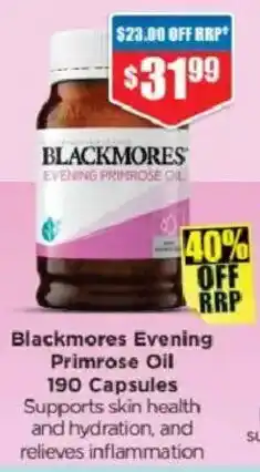 Chemist Warehouse Blackmores Evening Primrose Oil offer