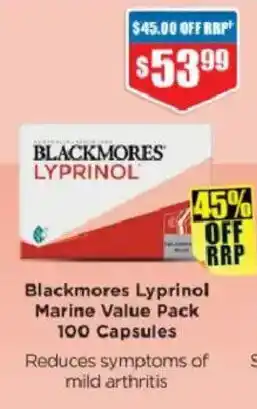 Chemist Warehouse Blackmores Lyprinol Marine Value Pack offer