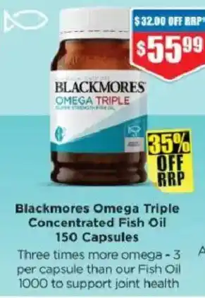 Chemist Warehouse Blackmores Omega Triple Concentrated Fish Oil offer