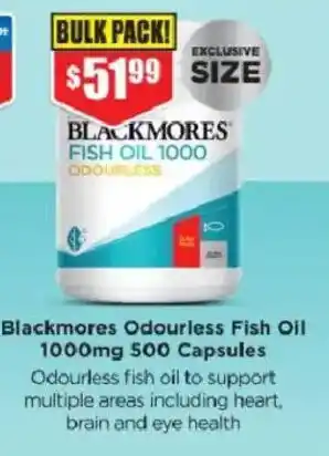 Chemist Warehouse Blackmores Odourless Fish Oil 1000mg offer
