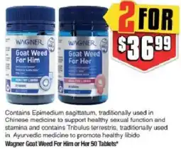 Chemist Warehouse Wagner Goat Weed For Him or Her offer