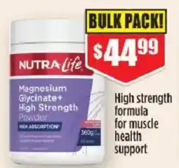 Chemist Warehouse NutraLife Magnesium Glycinate+ High Strength Powder offer