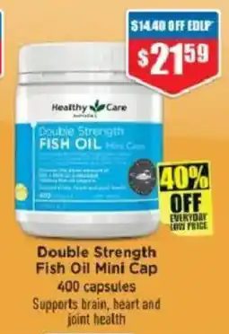Chemist Warehouse Healthy Care Double Strength Fish Oil Mini Cap offer