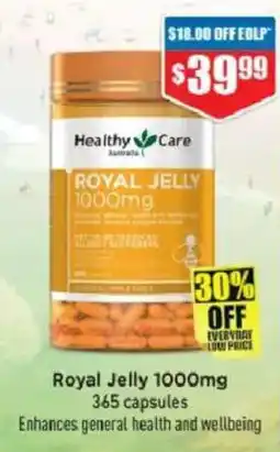 Chemist Warehouse Healthy Care Royal Jelly 1000mg offer