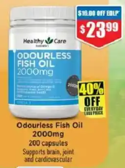 Chemist Warehouse Healthy Care Odourless Fish Oil offer