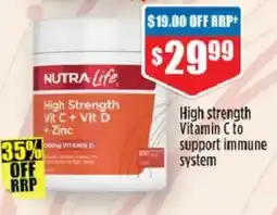 Chemist Warehouse Nutra-Life High Strength Vit C + Vit D + Zinc offer