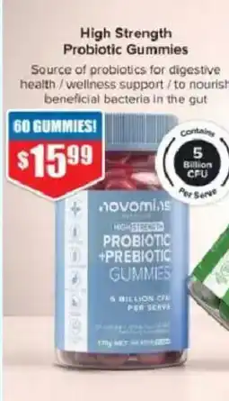 Chemist Warehouse Novomins High Strength Probiotic +Prebiotic Gummies offer