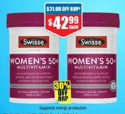 Chemist Warehouse Swisse Women's 50+ Multivitamin offer