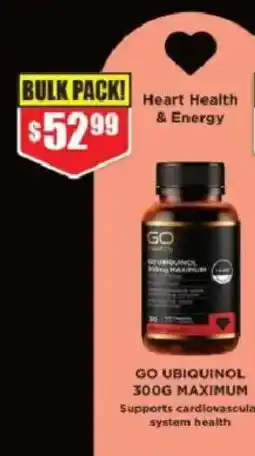 Chemist Warehouse GO Ubiquinol 300g Maximum offer