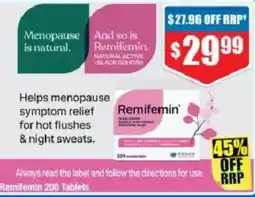 Chemist Warehouse Remifemin 200 Tablets offer