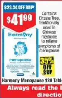 Chemist Warehouse Harmony Menopause offer