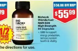 Chemist Warehouse BioHack Wanderlust NMN 500 High Strength offer